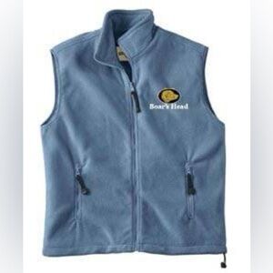 North End Men’s Size Lrg Fleece Zip Up Vest, Yellowknife NWT Polar Bear Graphic